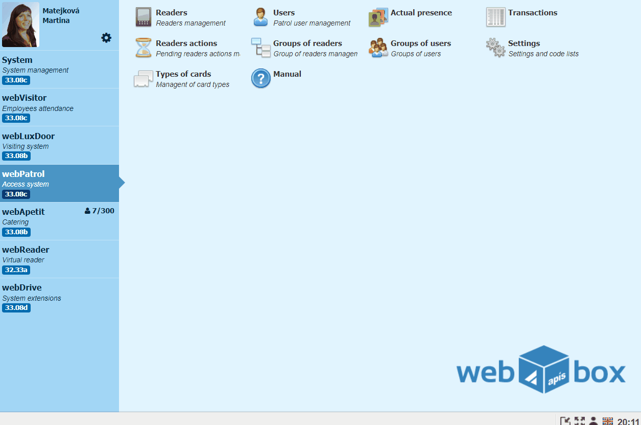 Template import with fingerprint loading into webPatrol