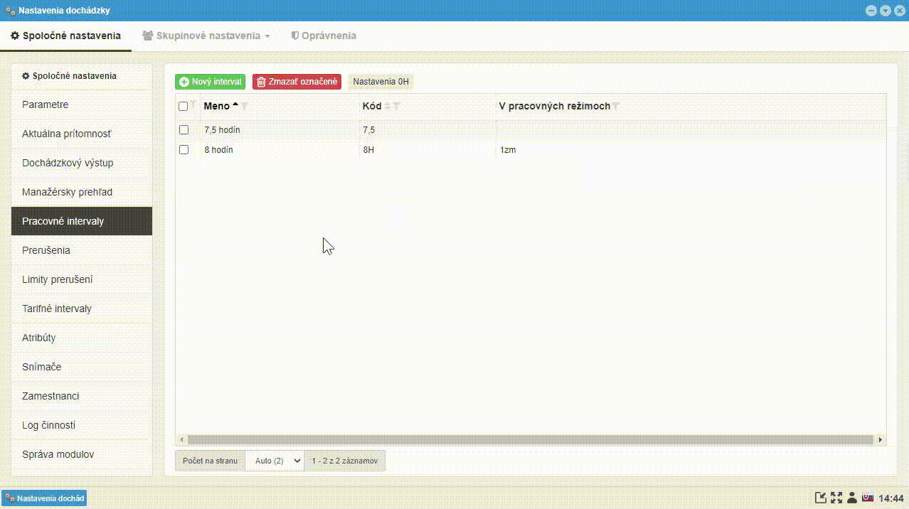 Vytvorenie pracovného režimu