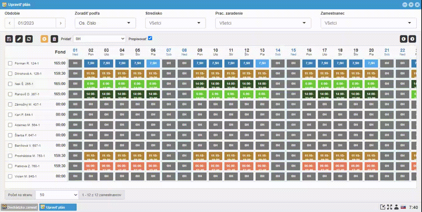 Úprava plánu - prepisovať