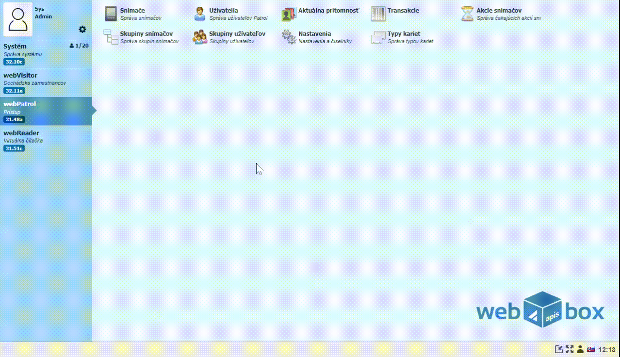Vytvorenie vzorky pre daný dochádzkový snímač a načítanie otlačku prsta