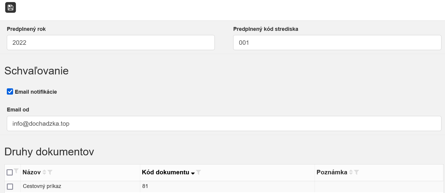 BlokovanieSpráva modulov