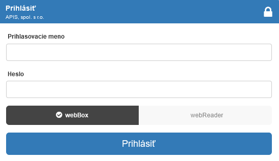 Prihlasovacia obrazovka